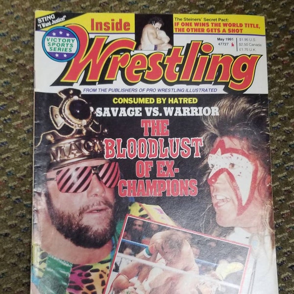 Victory Sports Series Inside Wrestling Magazine May 1991 Randy Savage Ultimate Warrior Cover