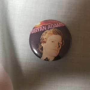 Vintage Bryan Adams Pinback Button