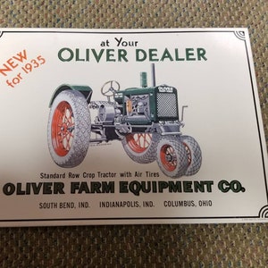 Vintage Oliver Farm Equipment Co New for 1935 Hart-Parr Sign Reproduction