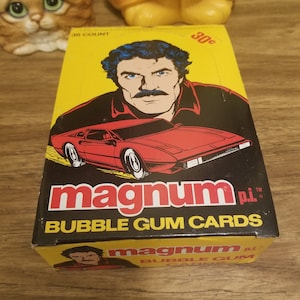 Vintage Magnum PI-ruilkaarten LEGE DOOS