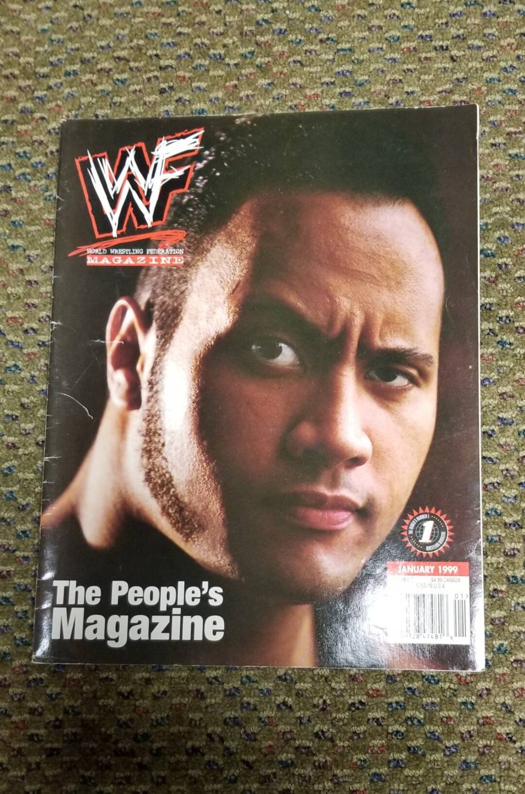 WWF Magazine January 1999 the Rock Cover Etsy