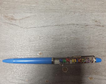 Vintage San Diego CA Floaty Pen- Floating Translucent W/ Rainbow Glitter Eskesen