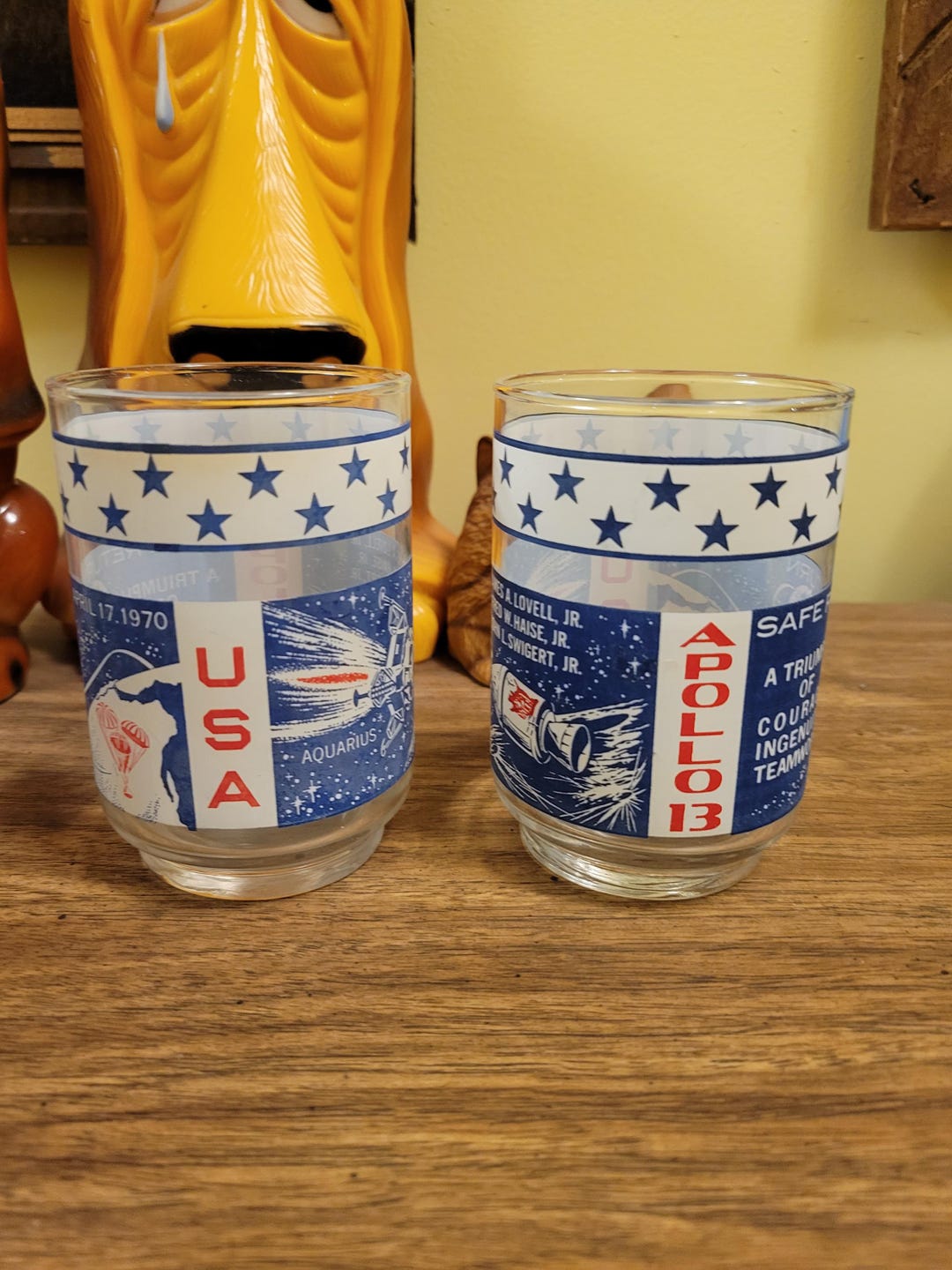 Vintage Libbey Apollo 12 and 13 NASA Moon Mission Glasses Set of 2 MINT ...