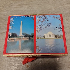 VTG Box Set Congress Pinochle Playing Cards Washington DC Scenery 2 Decks