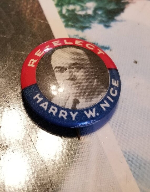 Re Elect Harry Whinna Nice Button Pin - image 1