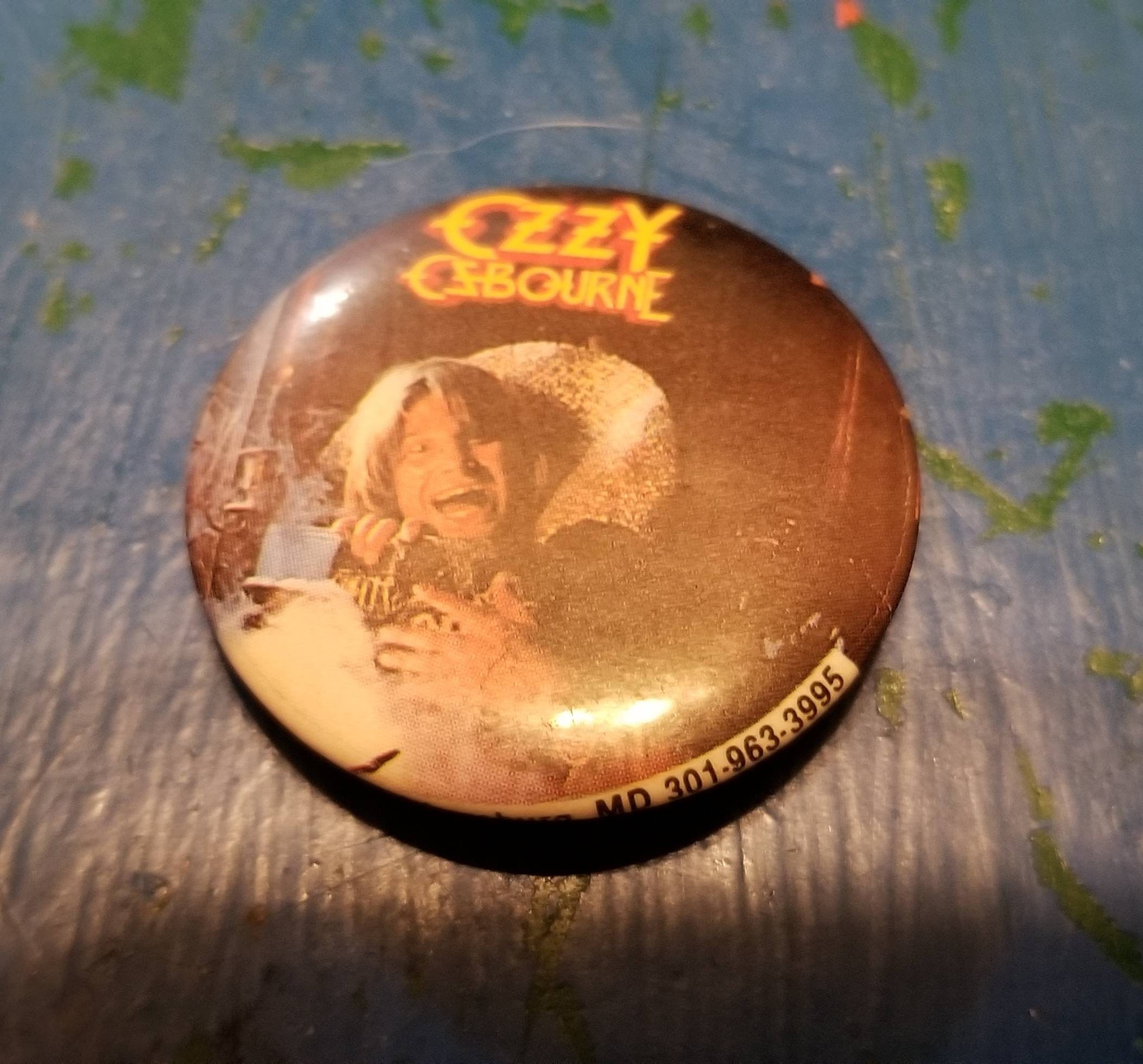 Vintage 1980s Ozzy Osbourne Pin Button | Etsy