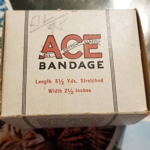 Vintage 1950s Ace Bandage En Caja Búho Compañía de Drogas Battle Creek Michigan