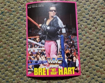 Vintage WWF 1994 Coliseum Video Wrestling Mini Poster Bret Hart wwe wcw aew 5x7
