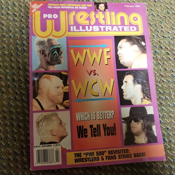 Pro Wrestling Illustrated February 1994 WCW Vs WWF Cover