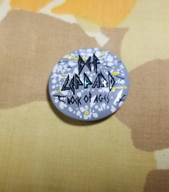 Vintage Def Leppard Rock of Ages Pinback Button - image 1