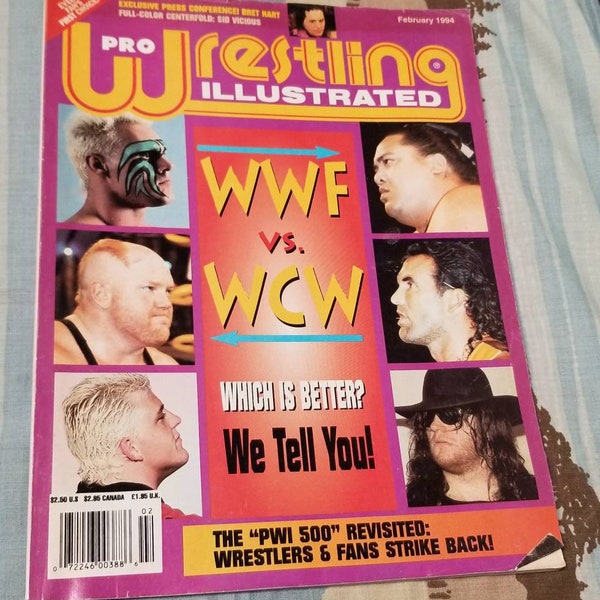 Pro Wrestling Illustrated Magazine February 1994 WWF Vs WCW Cover