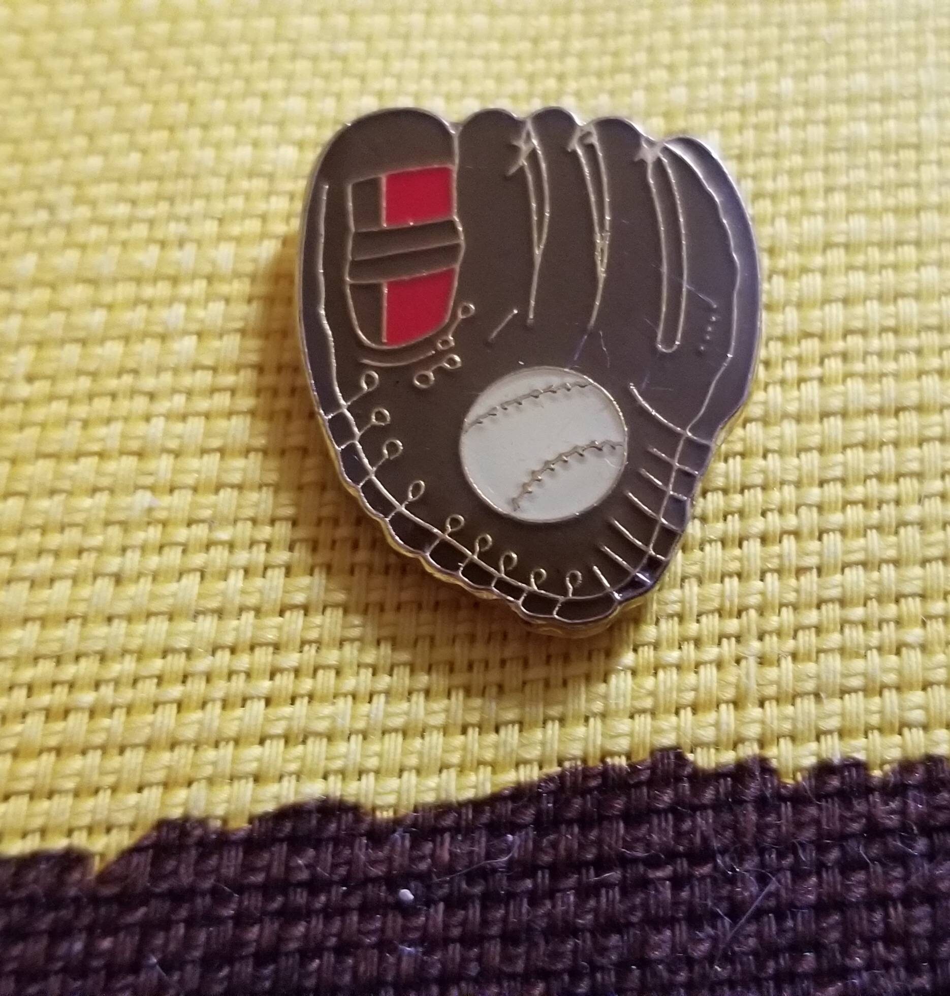 Vintage Baseball Glove Enamel Lapel Pin Etsy