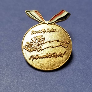 Vintage Serving Up Smiles McDonald&#39;s Style Enamel Pin