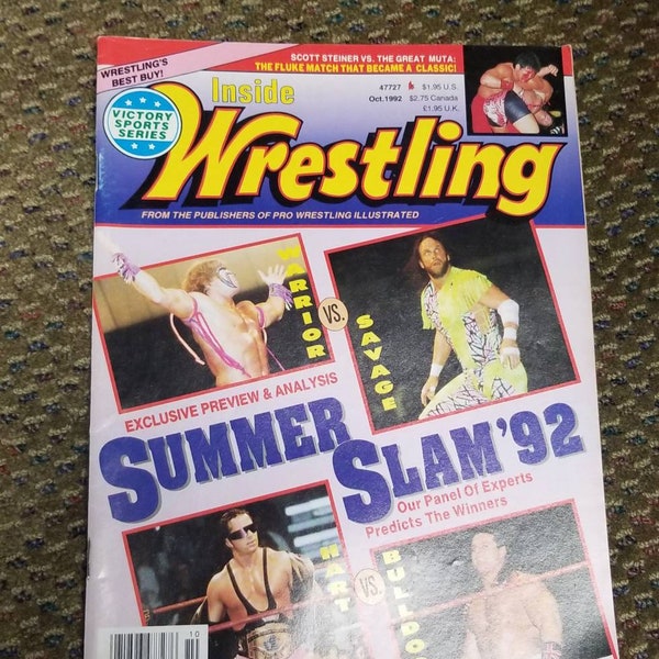 Victory Sports Series Inside Pro Wrestling Magazine October 1992 Summer Slam Cover