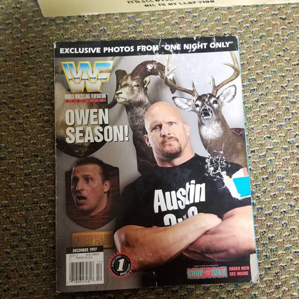 WWF Magazine December 1997 Stone Cold Steve Austin Owen Hart Cover