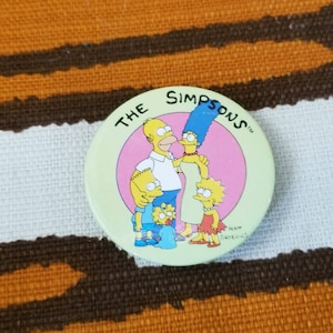 Vintage 1980s The Simpsons Pinback Button