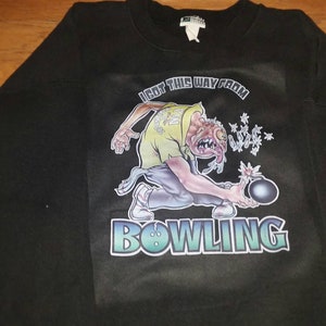 Vintage que obtuve de esta manera de Bowling Crewneck Sudadera 2xl XXL