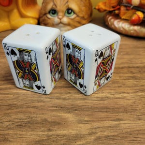 Vintage Playing Card Salt and Pepper Shakers