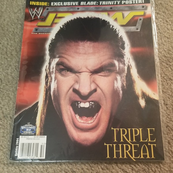 World Wrestling Raw Magazine Triple Threat Holiday 2004.