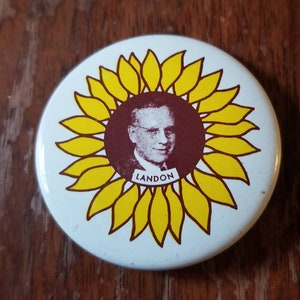 Alf Landon for President &#39;36 campaign (1968 Kleenex) vintage pin-back button