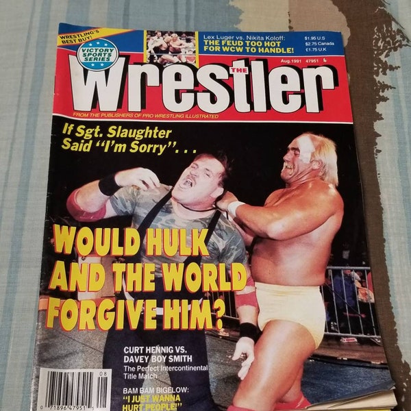 Victory Sports Series The Wrestler Magazine August 1991 Hulk Hogan Sgt Slaughter Magazine