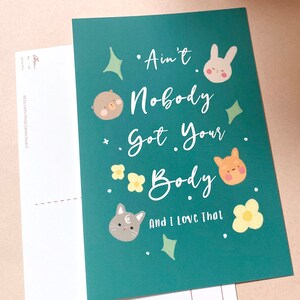 Ain't Nobody Got Your Body Postcard - positive Affirmation, Körperliebe, Original Illustration Druck