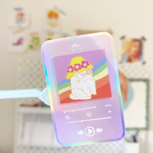 NEUE Rainbow Holographic Cat Sticker - der coolste Katzen-DJ, Playlist Album Sticker