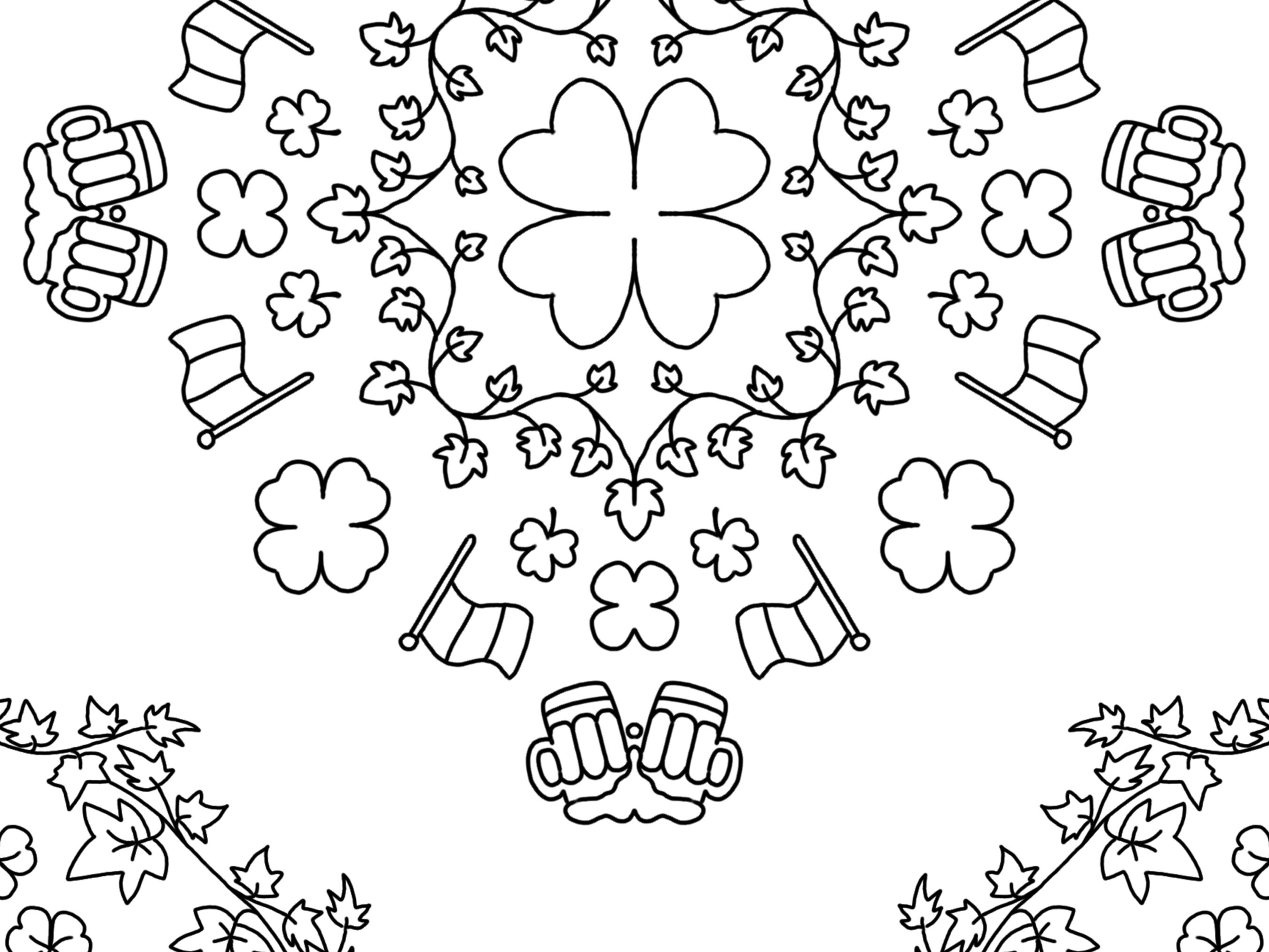 Lucky Shamrock Mandala: A Celtic Coloring Adventure for St. - Etsy