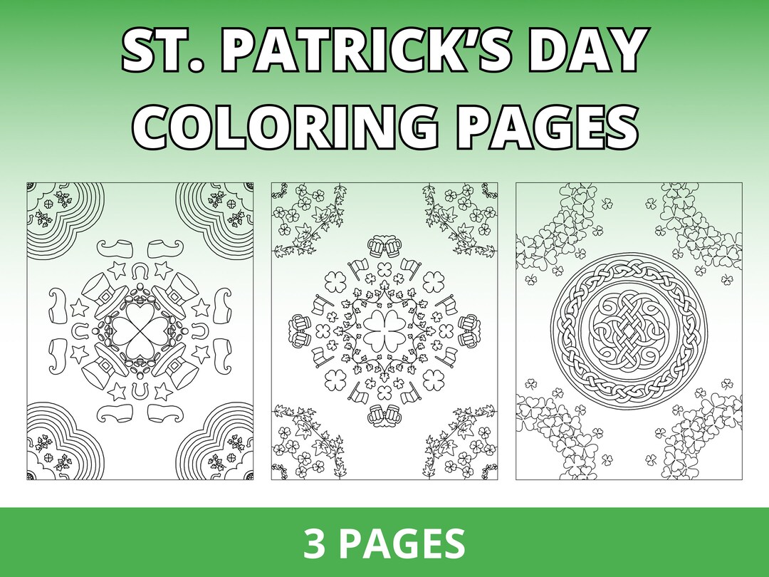 Lucky Shamrock Mandala: A Celtic Coloring Adventure for St. - Etsy