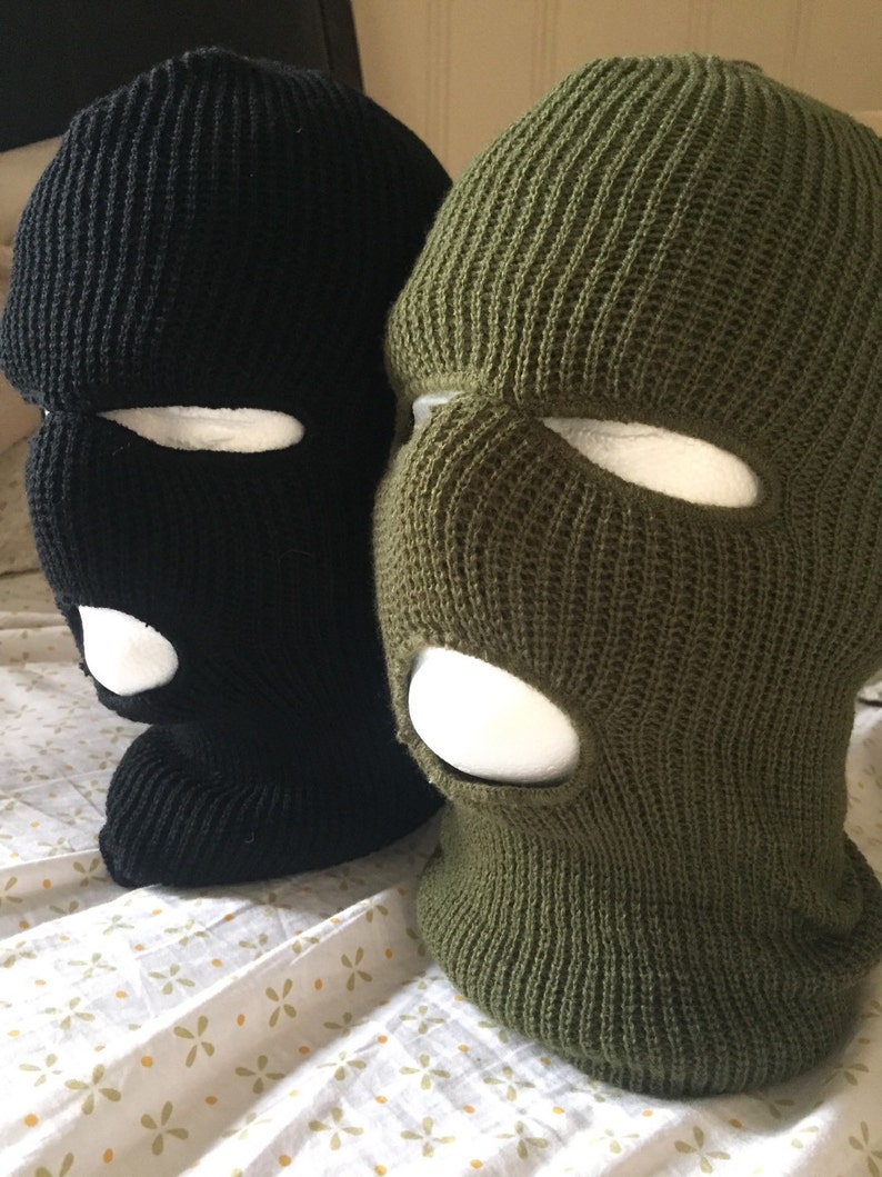 Download Black or OD green 3 hole ski mask | Etsy
