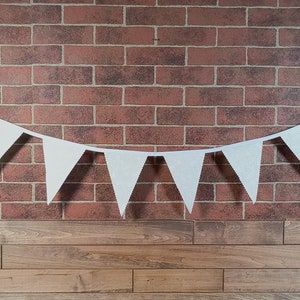 Cream Paisley Flag Bunting, Fabric Farmhouse Banner, Birthday, Bridal Shower, Photo Prop, Cake Table Backdrop. Glamper Rag Curtain, Wedding.
