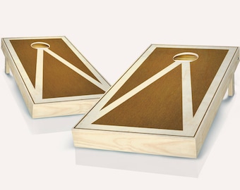 Chestnut Stained Pyramid Cornhole Board set!! 8 Bags You Pick Colors!!