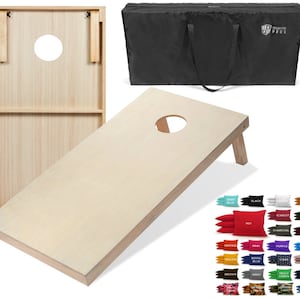 Tailgating Pros 4&#39;x2&#39; Cornhole Boards w/ Carrying Case & set of 8 Cornhole Bags (YOU PICK COLOR) 28 Bag Colors! Optional Light Package!