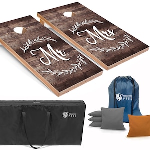 Tailgating Pros 4&#39;x2&#39; Wedding Cornhole Boards w/ Carrying Case, optional Light Package and set of 8 Bags!
