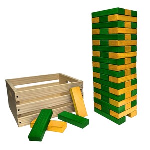 Tailgating Pros Premium Giant Toppling Timbers with Wooden Crate-Customize Your Set by Choosing Your Colored Blocks-Add Tipsy Game Stickers image 7