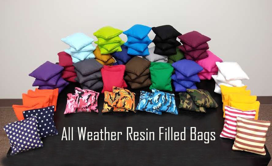 All Weather Cornhole Bags! Includes 8 Regulation size Resin Filled ba…