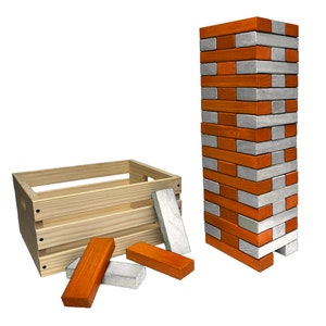 Tailgating Pros Premium Giant Toppling Timbers with Wooden Crate-Customize Your Set by Choosing Your Colored Blocks-Add Tipsy Game Stickers image 8