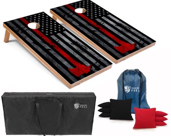 Tailgating Pros 4'x2' Fireman's Flag Cornhole Boards w/ Carrying Case, optional Light Package and set of 8 Bags!