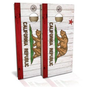 Slick Woody&#39;s Full Color California Flag Cornhole Boards with 8 All Weather Bags