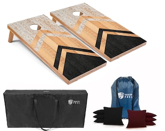 Tailgating Pros 4'x2' Faded Mountain Peak Cornhole Boards w/ Carrying Case, optional Light Package and set of 8 Bags!