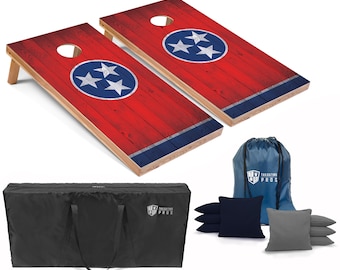 Tailgating Pros 4'x2' Tennessee State Flag Cornhole Boards w/ Carrying Case, optional Light Package and set of 8 Bags!