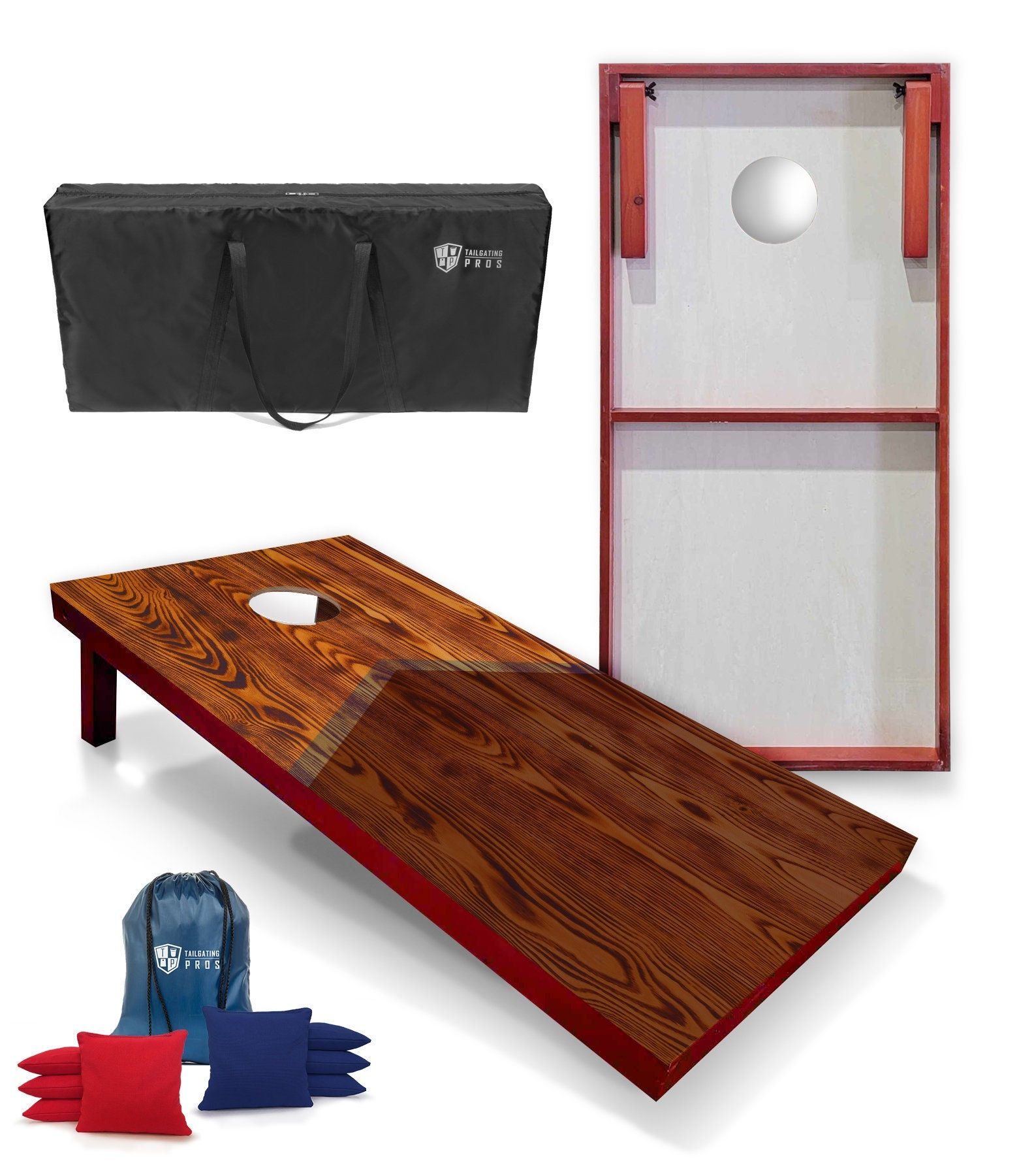 Tailgating Pros Stained Two Tone Wooden Cornhole Boards W Carrying 