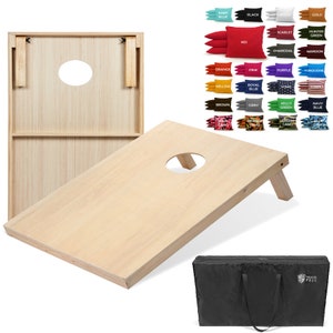 Tailgating Pros 3&#39;x2&#39; Tailgate Size Cornhole Boards w/ Carrying Case and set of 8 Cornhole Bags! CHOOSE YOUR DESIGN & Light Package!