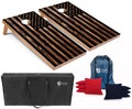 Tailgating Pros 4'x2' Woodgrain Flag Cornhole Boards w/ Carrying Case, optional Light Package and set of 8 Bags!