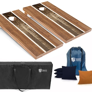 Tailgating Pros 4&#39;x2&#39; Solid Wooden Cornhole Boards w/ Carrying Case, optional Light Package and set of 8 Bags!