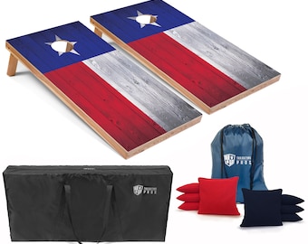 Tailgating Pros 4'x2' Texas State Flag Cornhole Boards w/ Carrying Case, optional Light Package and set of 8 Bags!