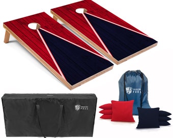 Tailgating Pros 4'x2' Multi Color Pyramid Cornhole Boards w/ Carrying Case, optional Light Package and set of 8 Bags!