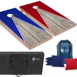 Tailgating Pros 4&#39;x2&#39; Regulation Pyramid Series Cornhole Boards w/ Carrying Case & set of 8 Bags. Lighting Options + Score Keeper!