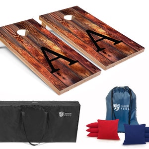 Tailgating Pros 4'x2' Red Monogrammed Cornhole Boards w/ Carrying Case, optional Light Package and set of 8 Bags!