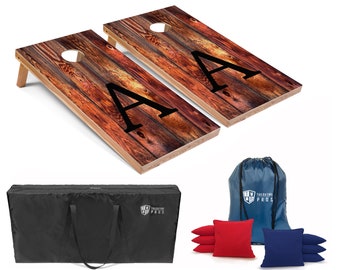 Tailgating Pros 4'x2' Red Monogrammed Cornhole Boards w/ Carrying Case, optional Light Package and set of 8 Bags!